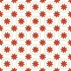 Floral pattern design template with flower motif. nature decorative background in flat style. repeat and seamless vector