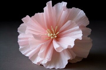 Paper flower made from crepe paper. Generative AI - obrazy, fototapety, plakaty