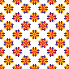 Floral pattern design template with flower motif. nature decorative background in flat style. repeat and seamless vector