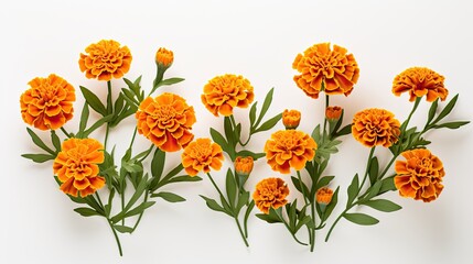 Obraz premium Portrait beautiful orange marry gold flower AI Generative
