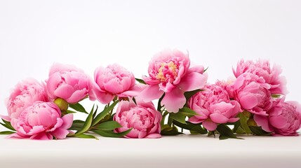 Fototapeta premium Portrait beautiful pink peony flower AI Generative