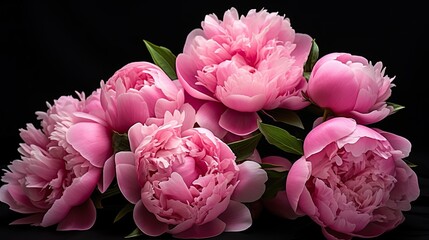 Portrait beautiful pink peony flower AI Generative