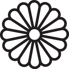 菊の花　イラスト　年賀素材　和柄	 - obrazy, fototapety, plakaty