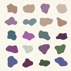 Abstract boho shape illustration. Modern hand drawn blob decoration set vector collection