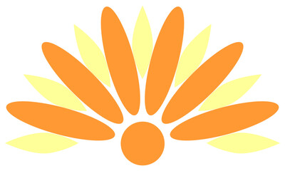 half sunflower vector illustration