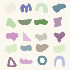 Abstract boho shape illustration. Modern hand drawn blob decoration set vector collection