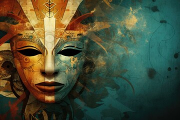 Abstract background using mysterious masks