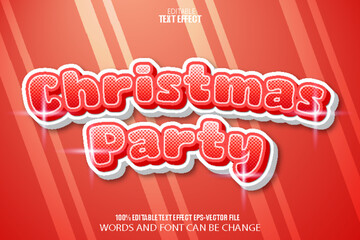 Christmas Party Editable Text Effect Cartoon Style
