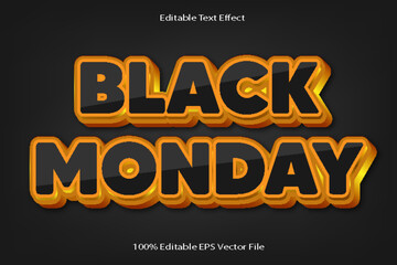 Black Monday Editable Text Effect 3d Emboss Cartoon Gradient Style