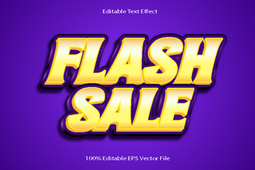 Flash Sale Editable Text Effect Emboss Cartoon Gradient Style