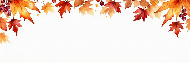 Naklejka na ściany i meble Autumn Theme Background Border