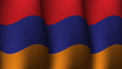 armenia waving flag background design on sunset view vector illustration