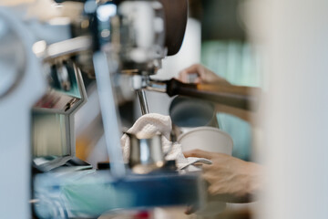 Barista is making coffee in cafe
