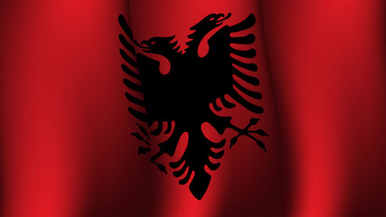 albania waving flag background design on sunset view vector illustration