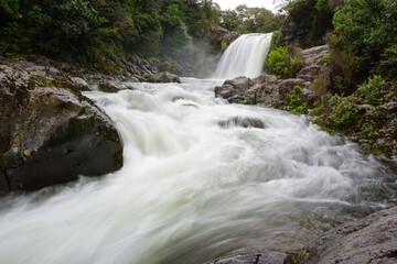Long exposure waterfall at Tawhai Falls Tongariro national park new zealand north island