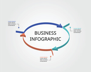 Fototapeta premium 3 arrow template for infographic for presentation for 3 element