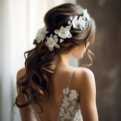 White flower in her hair