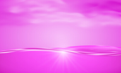 Vector pink water and sunlight background