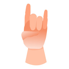 Vector rock hand gesture music show element
