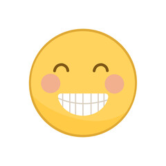 Vector round yellow emoticon set isolated on white background