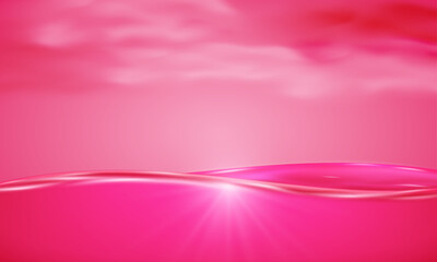 Vector red water and sunlight background