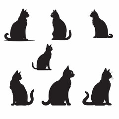 Silhoutte cat vector icon