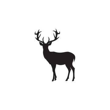 silhoutte deer vector icon