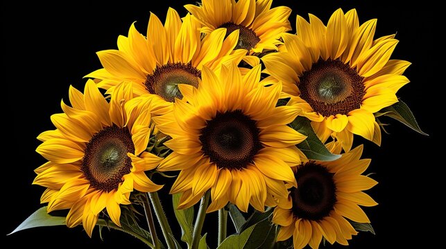 Portrait Beautiful sunflower AI Generative