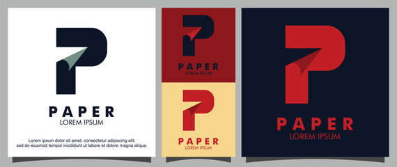 Letter P and paper plane logo template
 - obrazy, fototapety, plakaty
