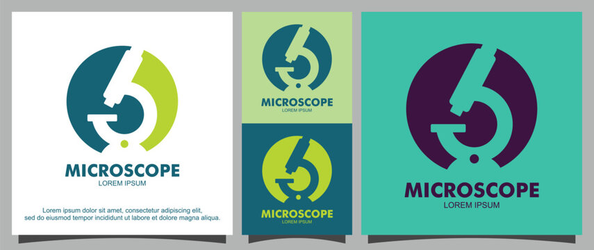 Laboratory equipment Microscope logo template
