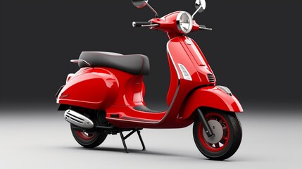 red scooter isolated on white generated by AI 