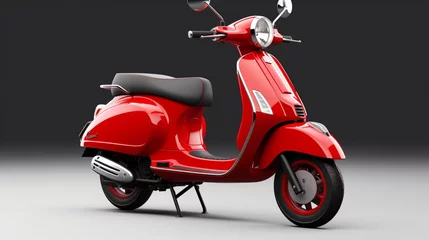 Rolgordijnen red scooter isolated on white generated by AI  © sdk