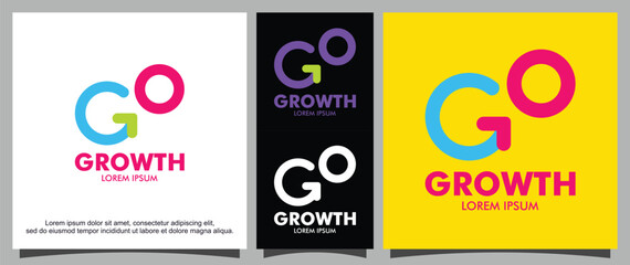 Up arrow growth logo template
 - obrazy, fototapety, plakaty