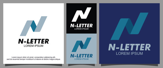 Obraz premium Letter N logo template 