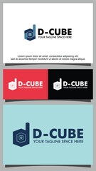 Letter D and Cube logo template
