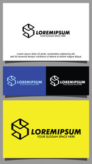 Letter S and Cube logo template
