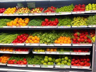 Fototapeta na wymiar fruits and vegetables on market stall