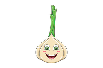 Cute Onion Character Design Illustration