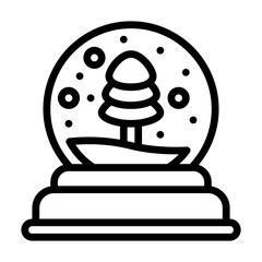 Snow globe line icon