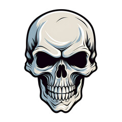 Cartoon Style Halloween Skull Skeleton Face No Background Perfect for Print on Demand Merchandise