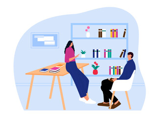 Social activity vector illustration. Psychiatrist Session illustration.