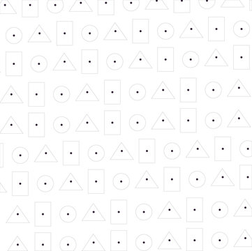 There are dots inside different geometric shapes