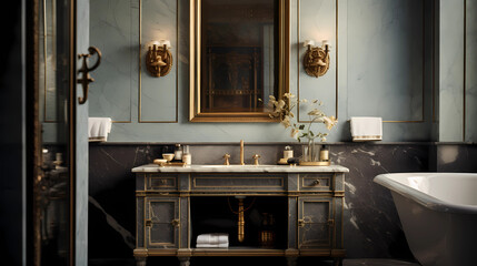 Photo of a bathroom with classic elements