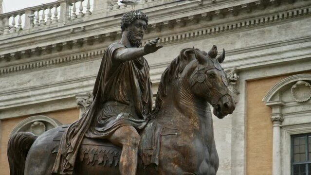 Epic statue of marcus aurelius In Rome