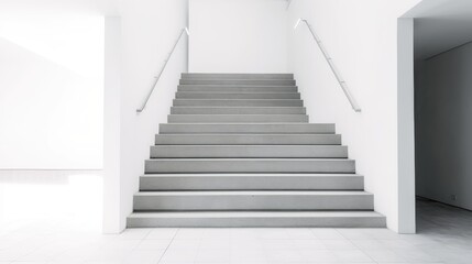 Minimalist White Interior with Elegant Classic Staircase