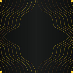 gold line frame decoration on black background design 