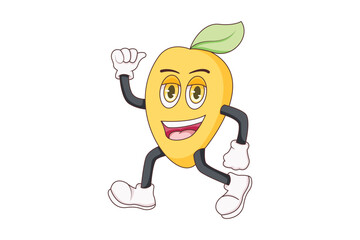 Cute Mango Character Design Illustration