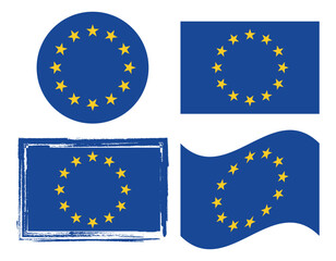 Original and simple Europe national flag (EU), Flag of the European Union isolated vector.