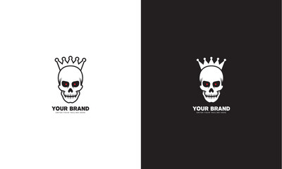 Skull king logo, vector graphic design