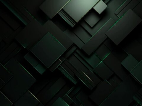 Green and black stripes geometric tech abstract background. Seamless looping motion design. Background for business and advertising.